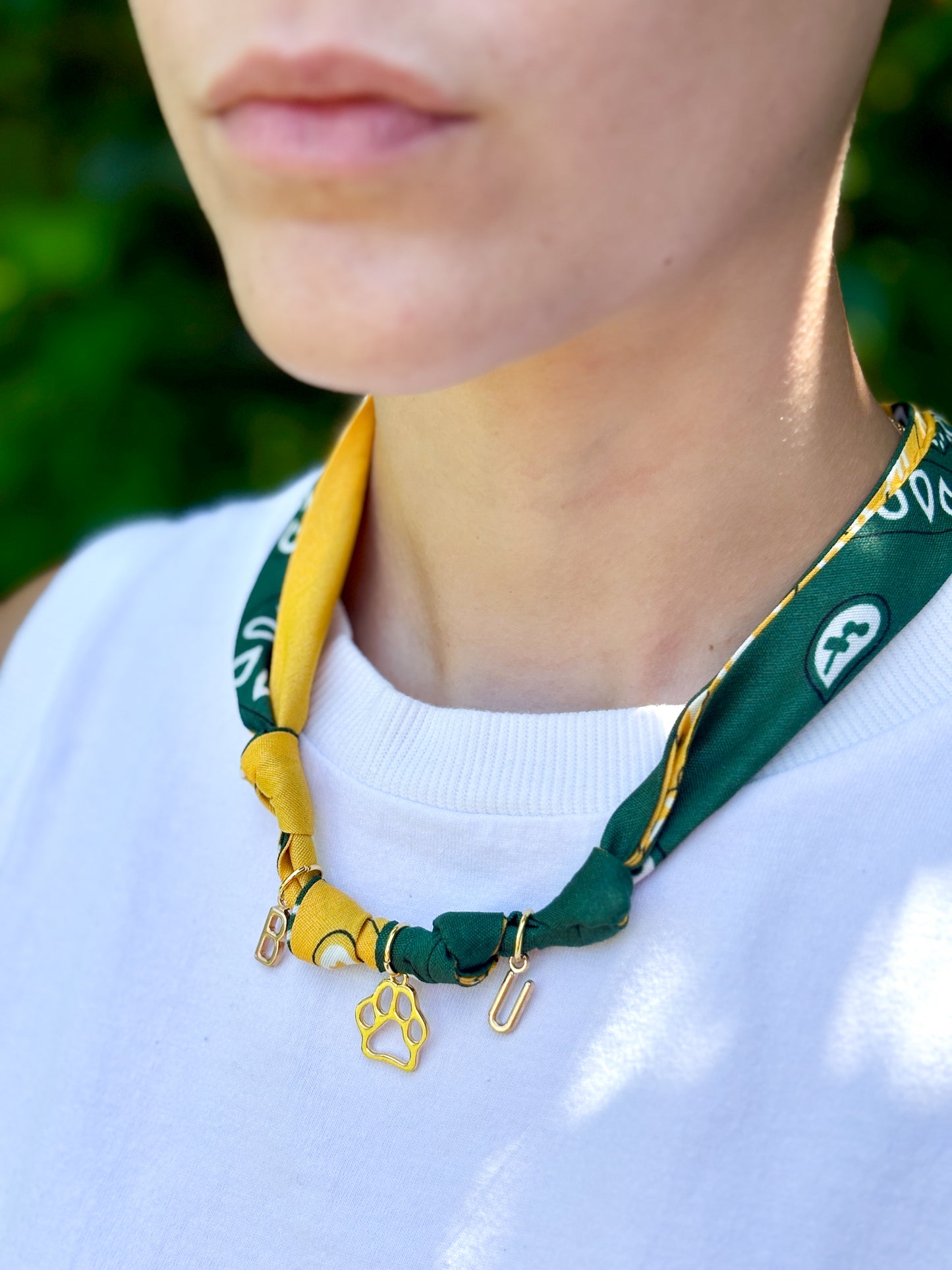 Baylor University Bandana Necklace with Charms