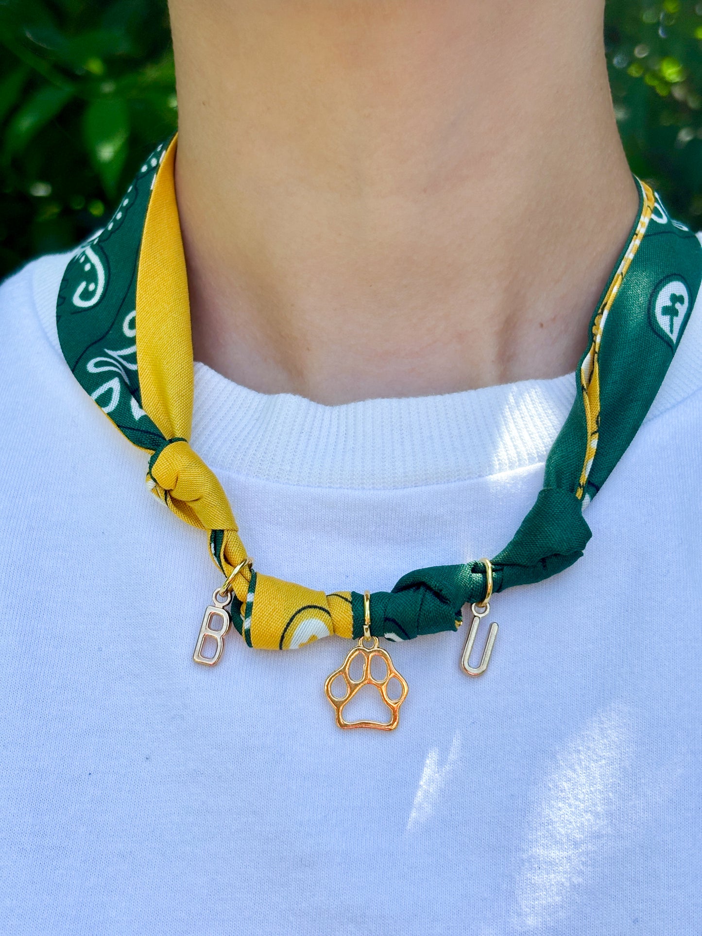 Baylor University Bandana Necklace with Charms