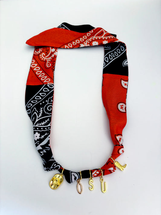 OSU Bandana Necklace with Charms