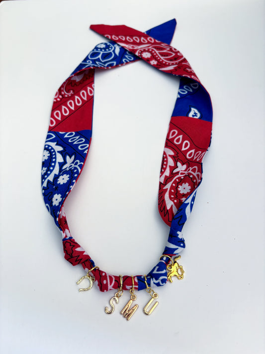 SMU Bandana Necklace with Charms
