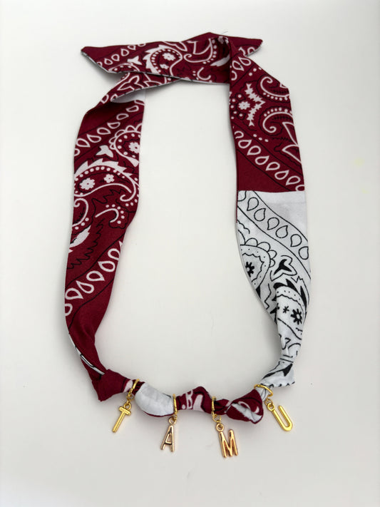 Texas A&M (TAMU) Bandana Necklace with Charms